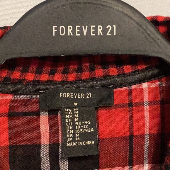 Forever 21 plaid night shirt size medium - Picture 4 of 5